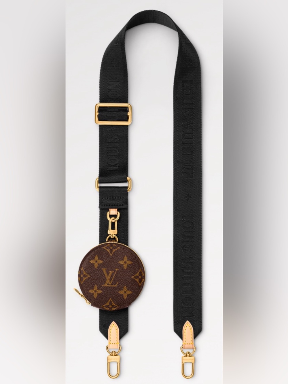 Louis Vuitton green Strap with Monogram Round Coin Pouch and Gold Hardware